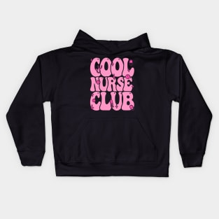 Cool Nurse Club, Nurses Groovy Pink Design Kids Hoodie